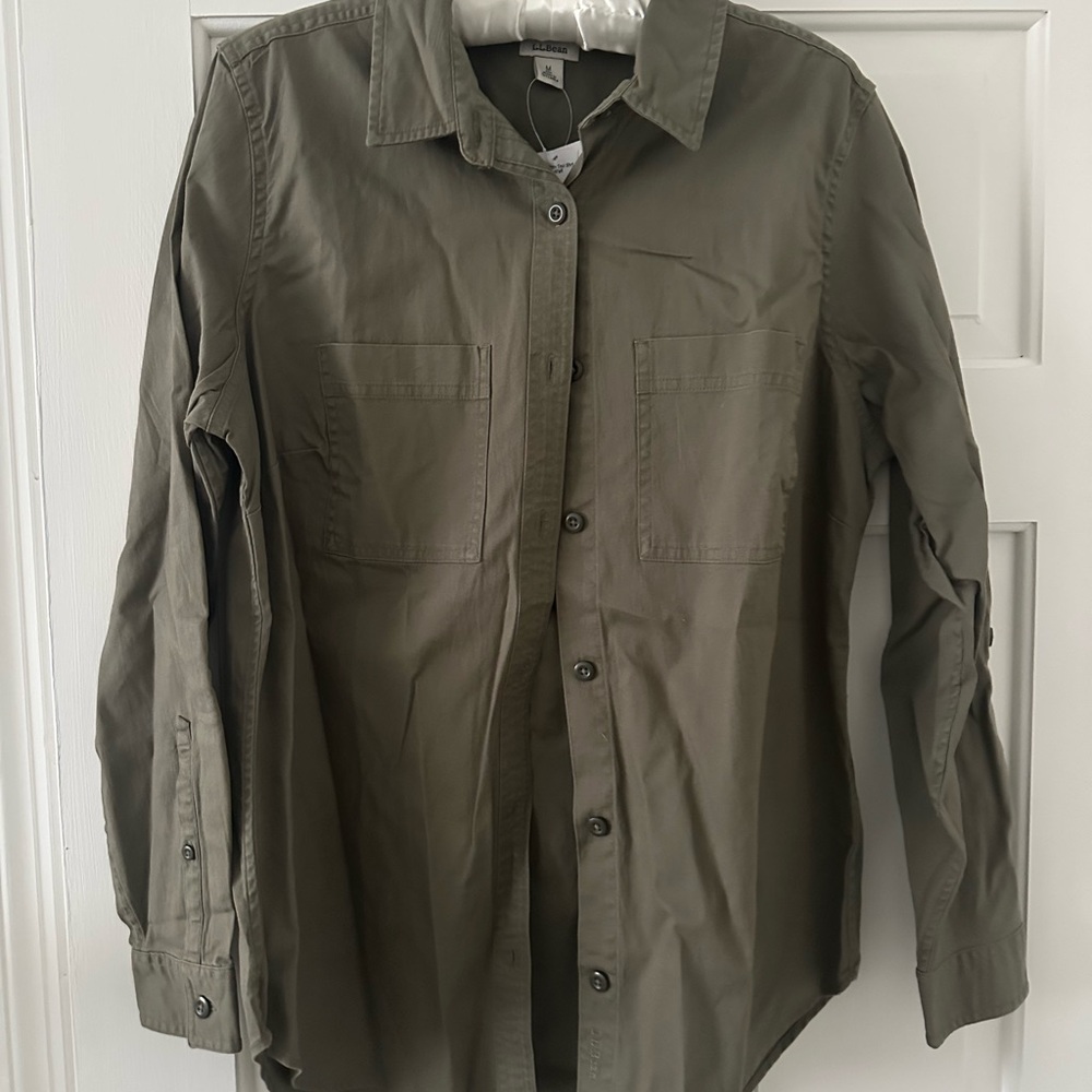 L.L.Bean Olive Green Twill Shirt